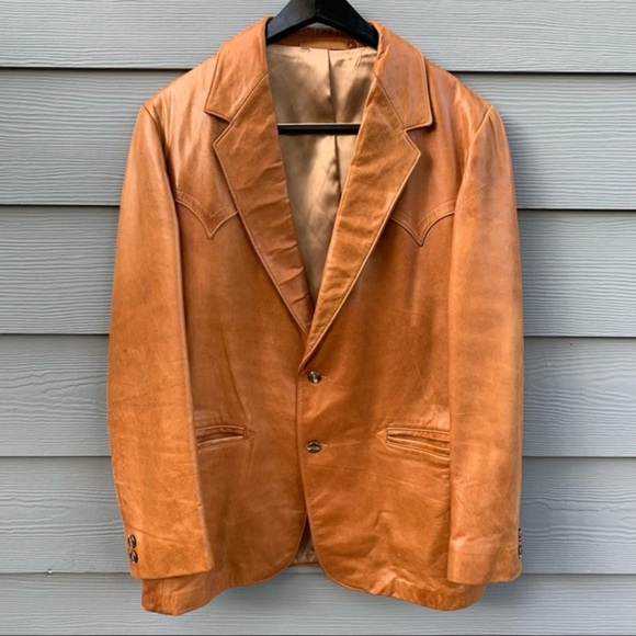 Kenny Rogers by Robert Lewis soft lambskin leather jacket coat size 44